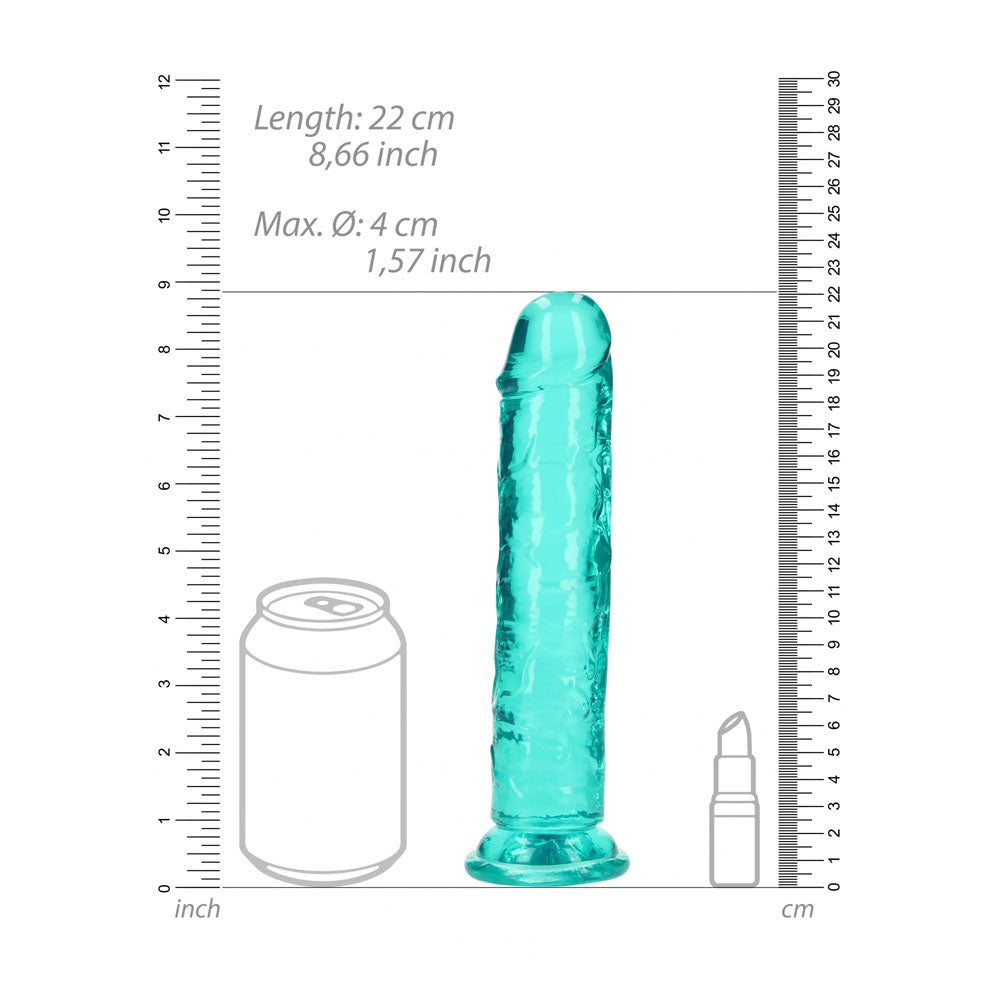 Realrock 20 Cm Straight Dildo Turquoise Turquoise 20 Cm (8'') Dong