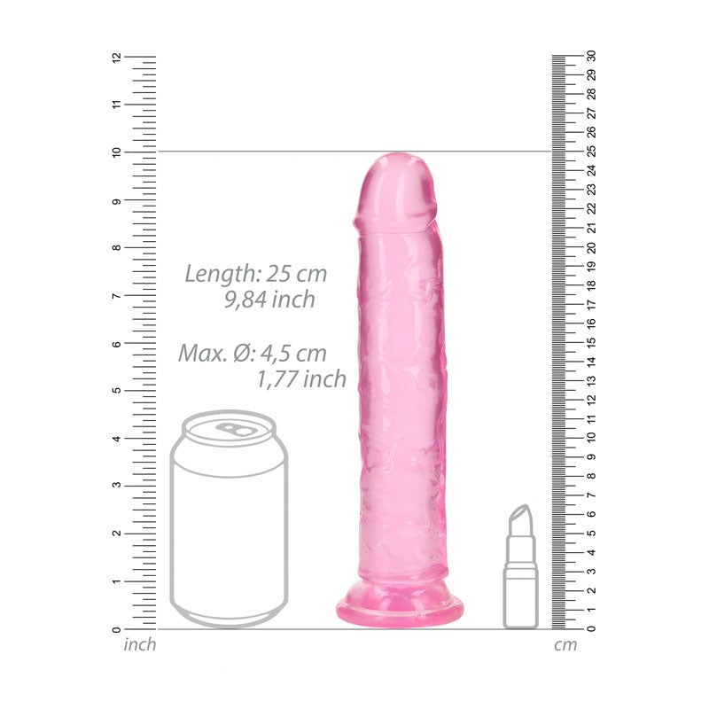 Realrock 25 Cm Straight Dildo Pink Pink 25 Cm (10'') Dong