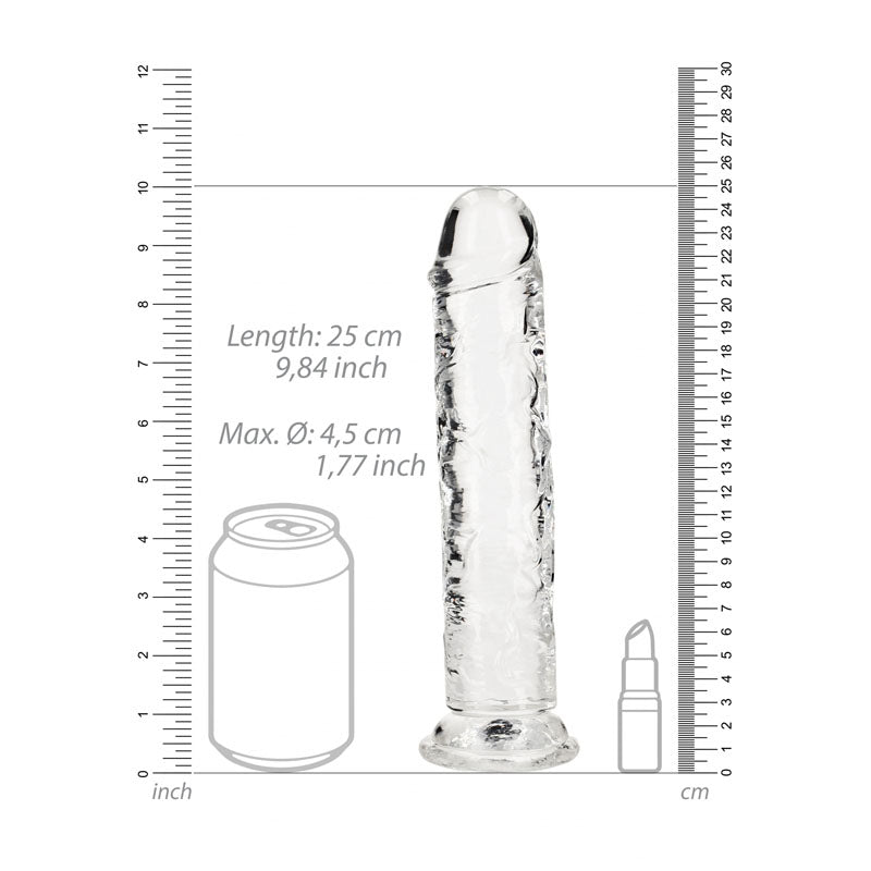 Realrock 25 Cm Straight Dildo Clear Clear 25 Cm (10'') Dong