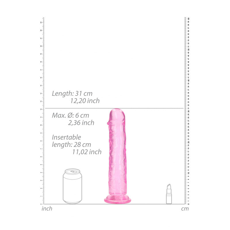 Realrock 31 Cm Straight Dildo Pink Pink 31 Cm (11'') Dong