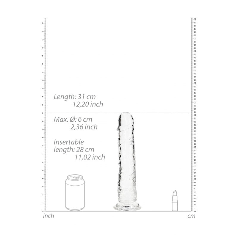 Realrock 31 Cm Straight Dildo Clear Clear 31 Cm (11'') Dong