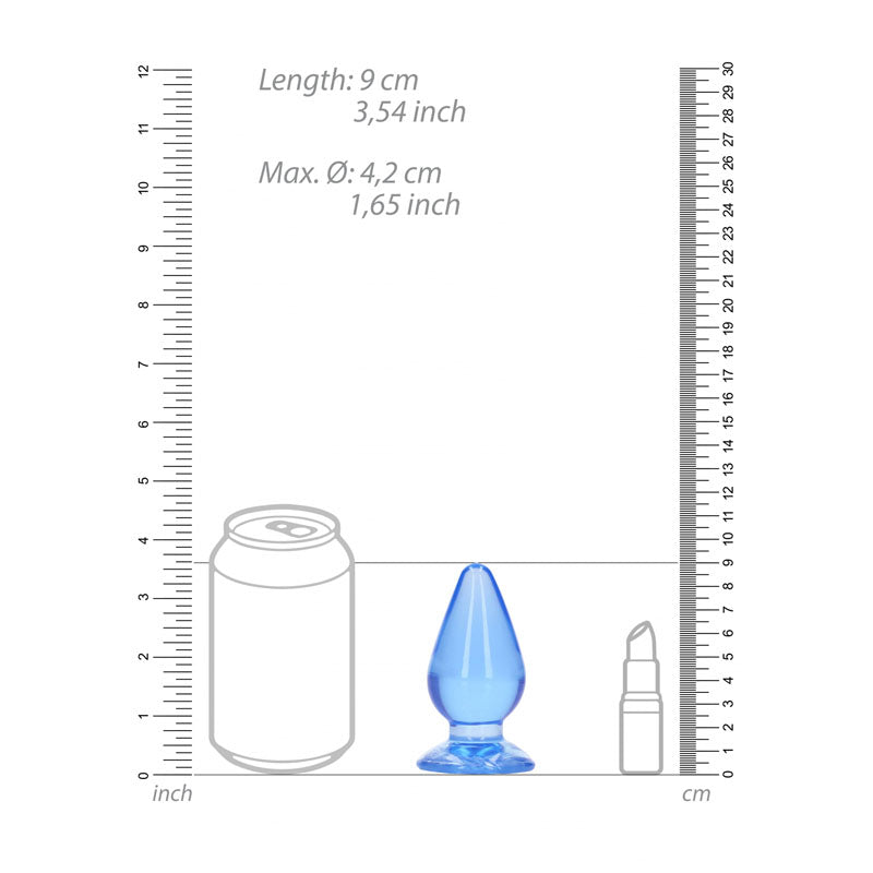 Realrock 9 Cm Anal Plug Blue Blue 9 Cm (3.5'') Butt Plug