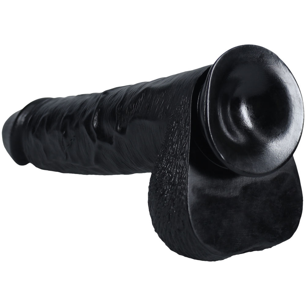 Realrock 38cm Extra Long Dildo With Balls Black Black 38 Cm (15'') Extra Long Dong