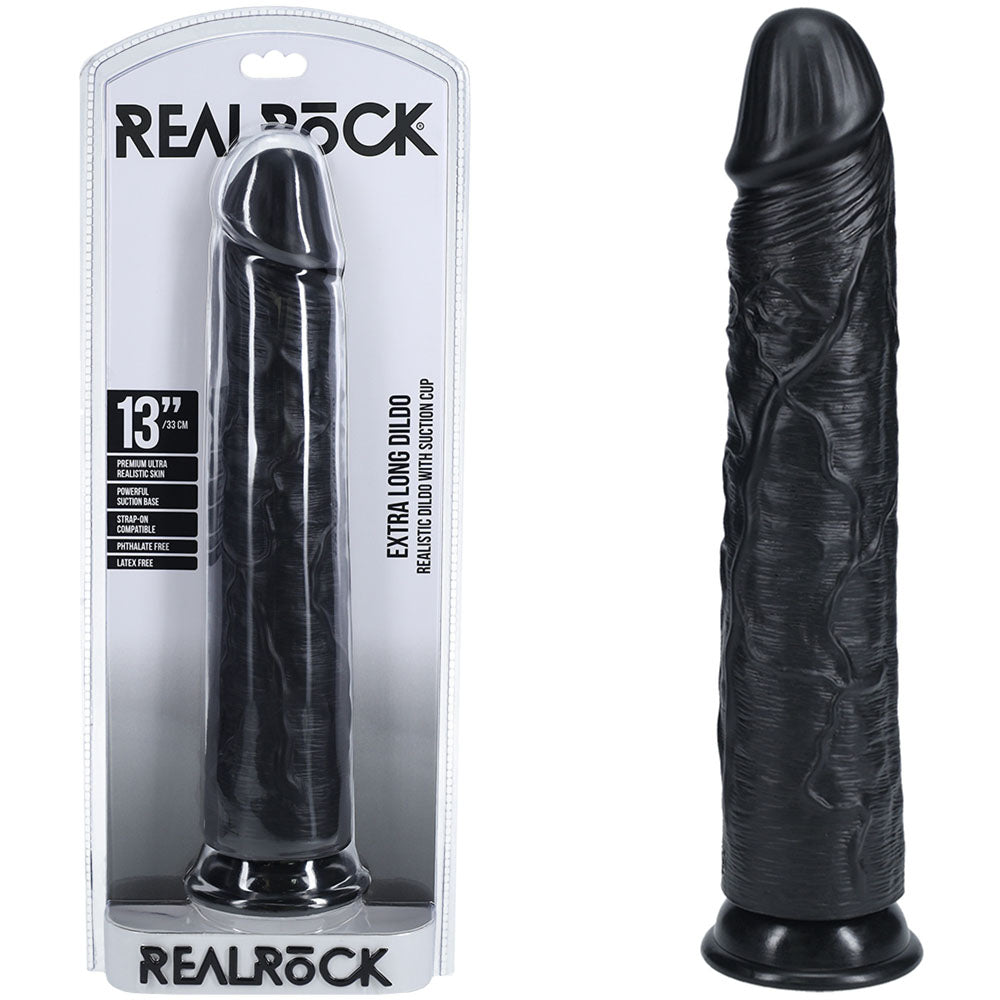 Realrock 33cm Extra Long Dildo Black Black 33 Cm (13'') Extra Long Dong