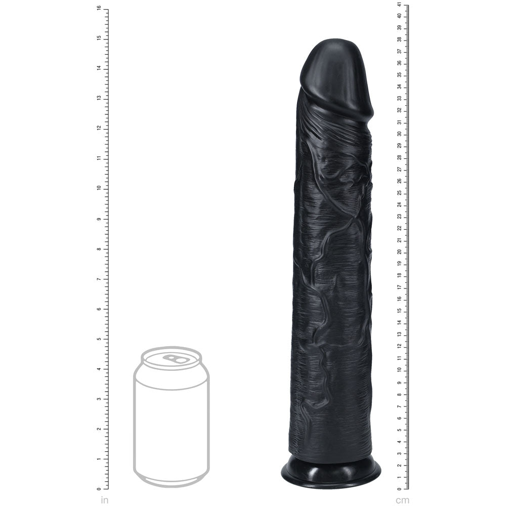 Realrock 38cm Extra Long Dildo Black Black 38 Cm (15'') Extra Long Dong
