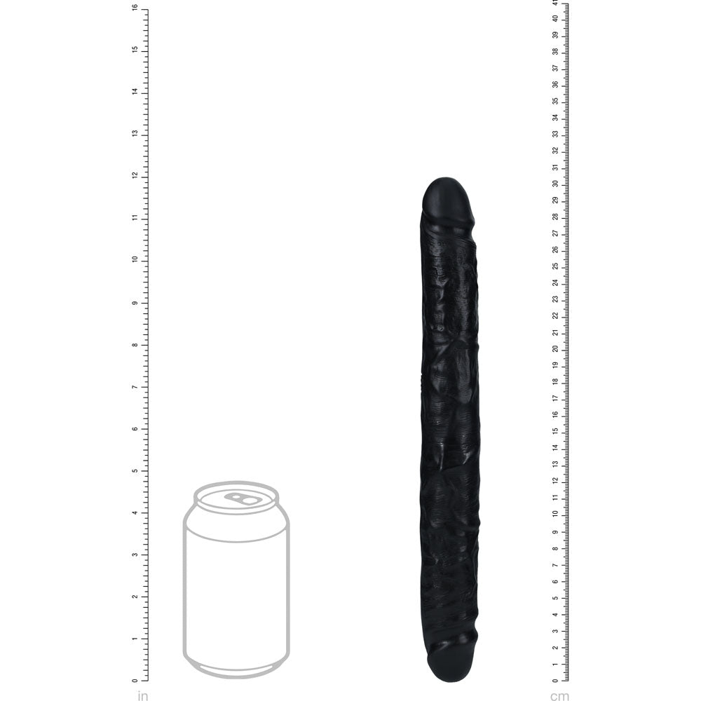 Realrock 30cm Slim Double Dildo Black Black 30 Cm (12'') Double Dong