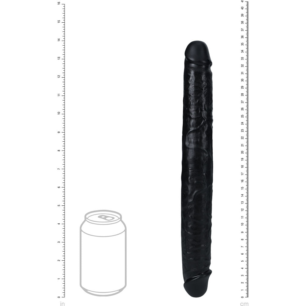 Realrock 35cm Thick Double Dildo Black Black 35 Cm (14'') Thick Double Dong