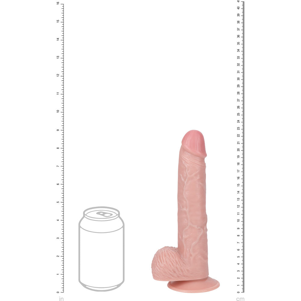 Realrock 23cm Vibrating Cock + Balls Flesh Flesh 22.9 Cm (9'') Usb Rechargeable Vibrating Dong