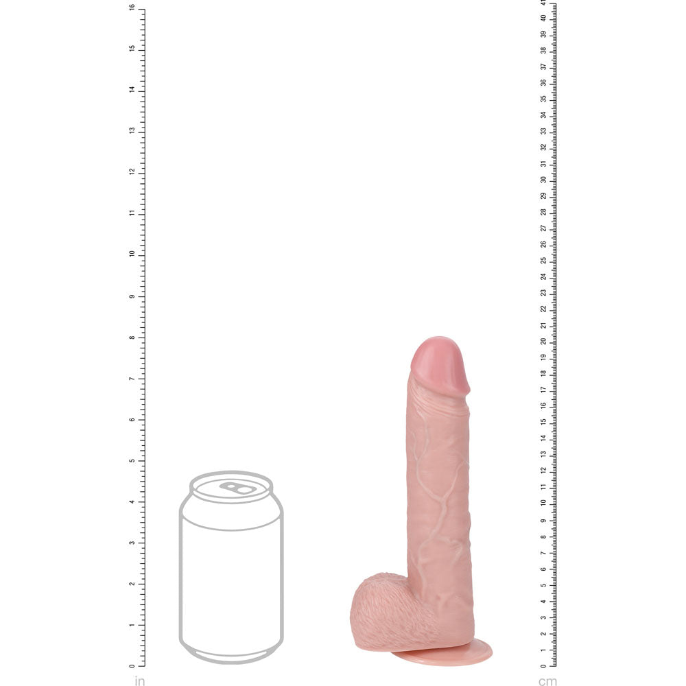 Realrock 20cm Vibrating + Thrusting Cock With Balls Flesh Flesh 20.3 Cm (8'') Usb Rechargeable Vibrating And Thrusting Dong