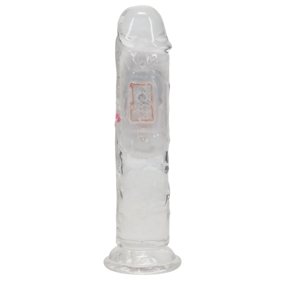 Realrock 6'' No Balls Wireless Rechargeable Led Vibrating Dong Clear With Led 16.5 Cm Usb Rechargeable Vibrating Dong With Remote
