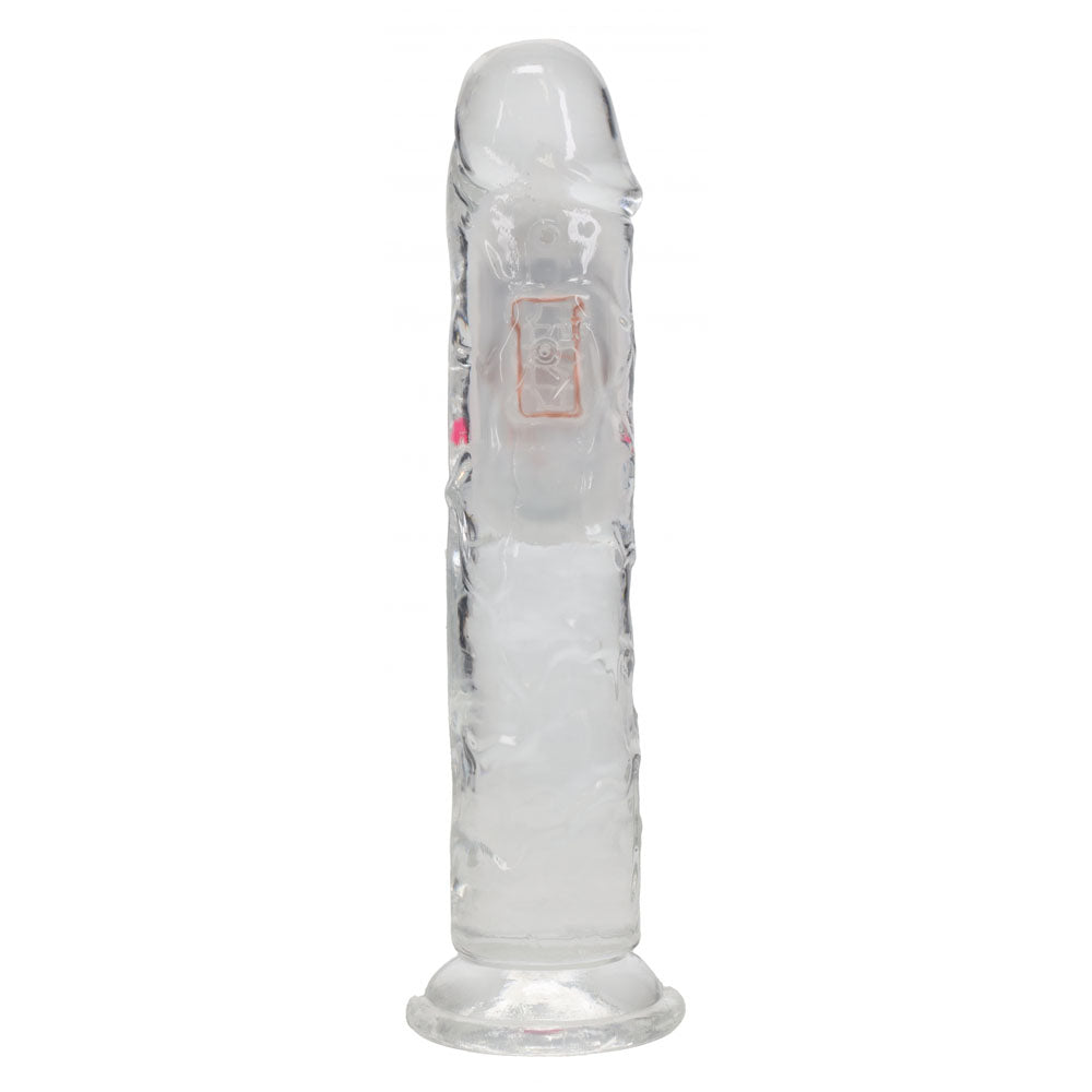 Realrock 7'' No Balls Wireless Rechargeable Led Vibrating Dong Clear With Led 20 Cm Usb Rechargeable Vibrating Dong With Remote