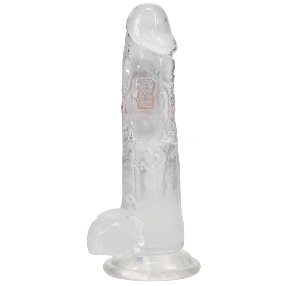 Realrock 8'' With Balls Wireless Rechargeable Led Vibrating Dong Clear With Led 22.5 Cm Usb Rechargeable Vibrating Dong With Remote