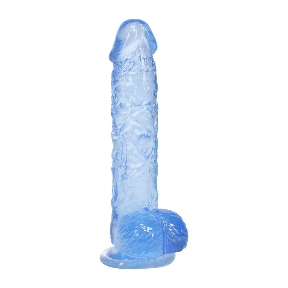 Realrock 5'' Crystal Clear Dildo With Balls Blue Clear Blue 14.7 Cm Dong