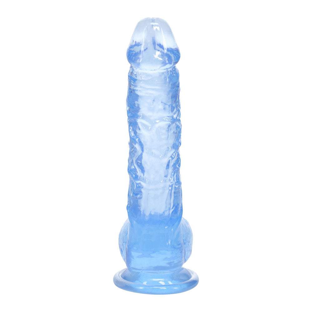 Realrock 5'' Crystal Clear Dildo With Balls Blue Clear Blue 14.7 Cm Dong