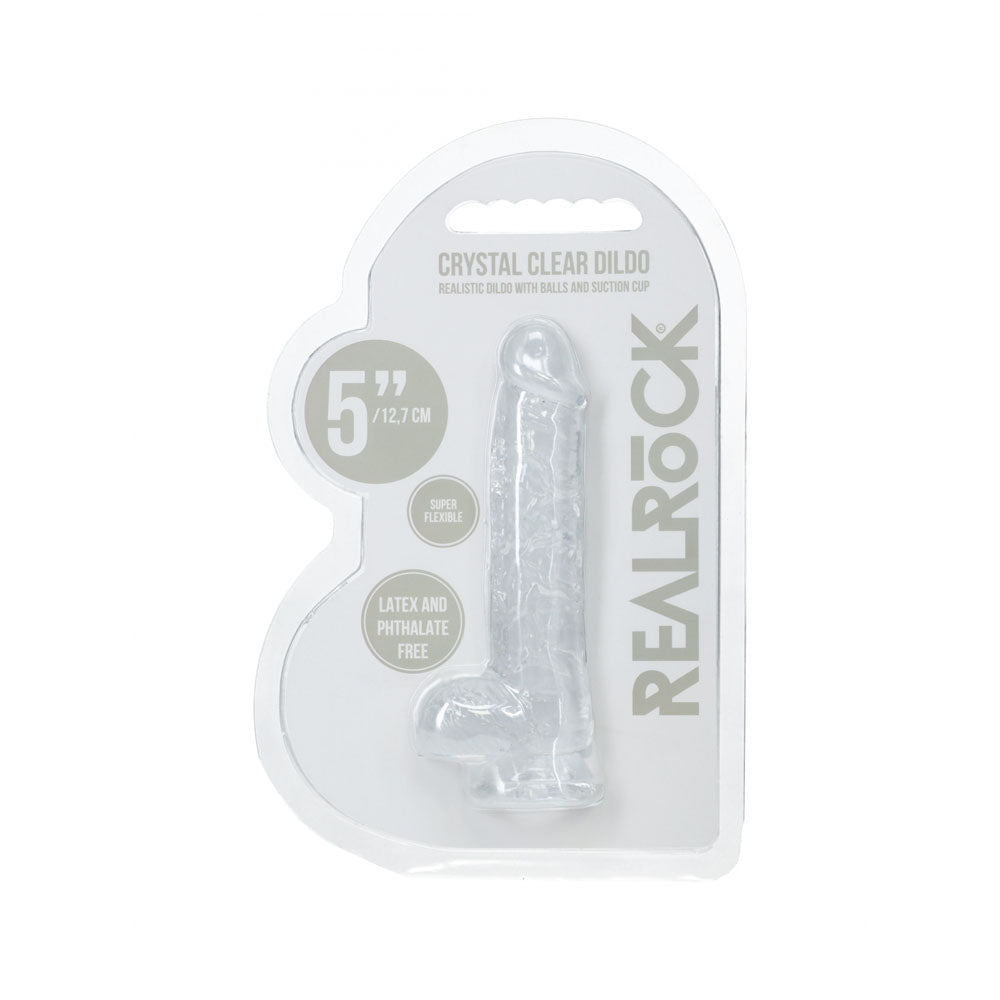 Realrock 5'' Crystal Clear Dildo With Balls Clear Clear 14.7 Cm Dong