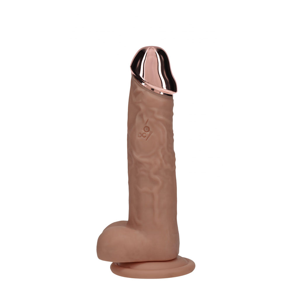 Realrock Metal Head 6'' Rechargeable Dildo Tan Tan 16.2 Cm Usb Rechargeable Vibrating Dildo With Metal Head And Wireless Remote