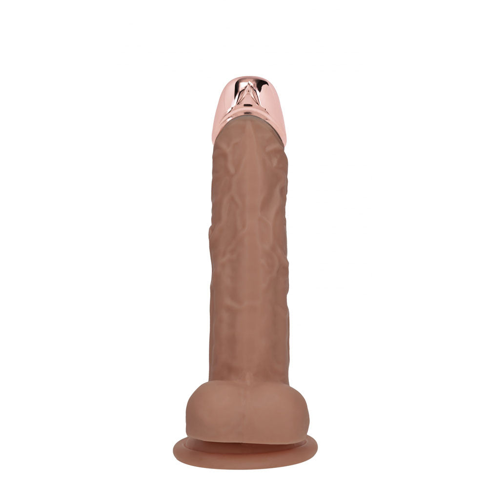 Realrock Metal Head 6'' Rechargeable Dildo Tan Tan 16.2 Cm Usb Rechargeable Vibrating Dildo With Metal Head And Wireless Remote