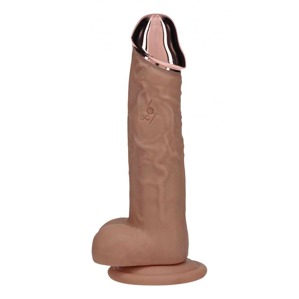 Realrock Metal Head 8'' Rechargeable Dildo Tan Tan 22 Cm Usb Rechargeable Vibrating Dildo With Metal Head And Wireless Remote