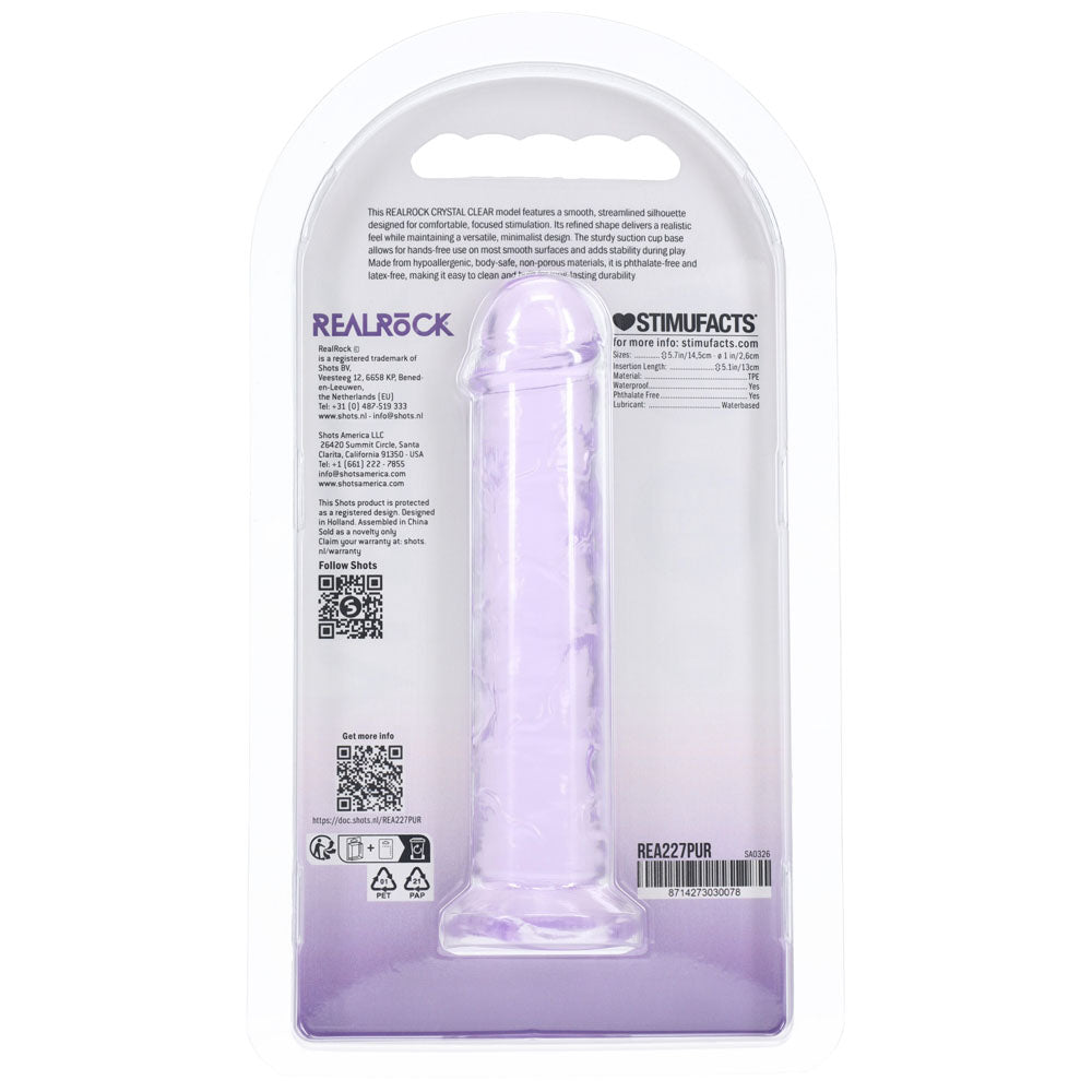 Realrock Realistic 5'' Dildo Purple Purple 12.7 Cm Dildo