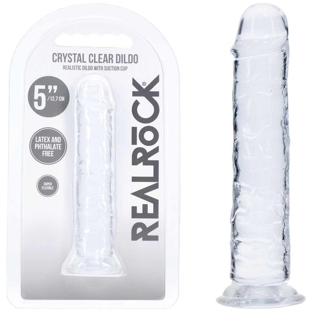 Realrock Realistic 5'' Dildo Clear Clear 12.7 Cm Dildo
