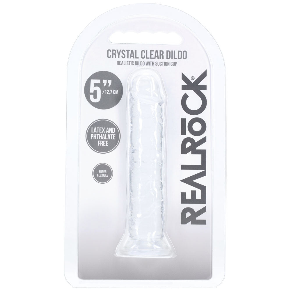 Realrock Realistic 5'' Dildo Clear Clear 12.7 Cm Dildo