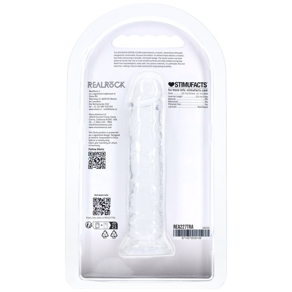Realrock Realistic 5'' Dildo Clear Clear 12.7 Cm Dildo