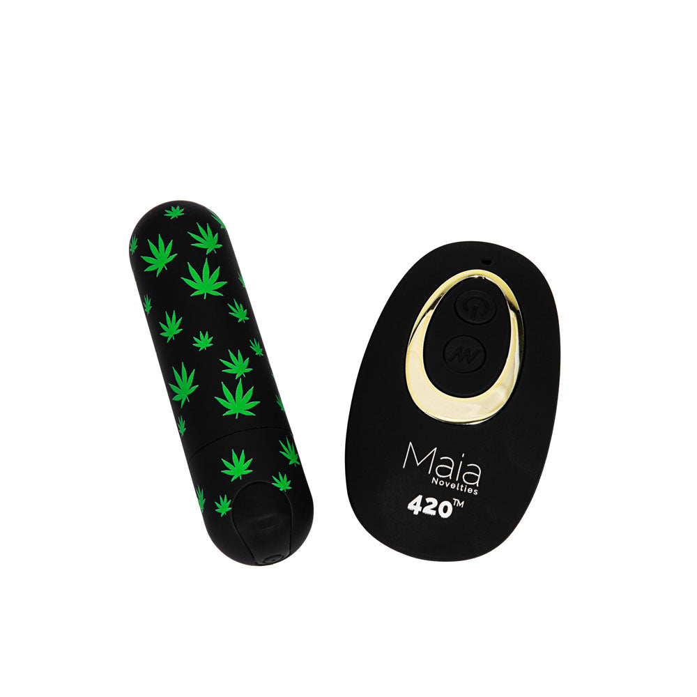 Maia Date Night 420 Panty Vibe S/M Black S/M 420 Panty With Black Usb Rechargeable Bullet & Remote