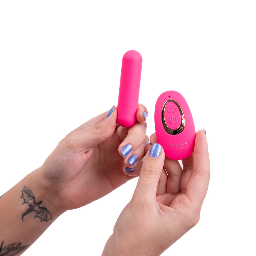Maia Jessi Remote Pink 7.6 Cm Usb Rechargeable Bullet With Wireless Remote