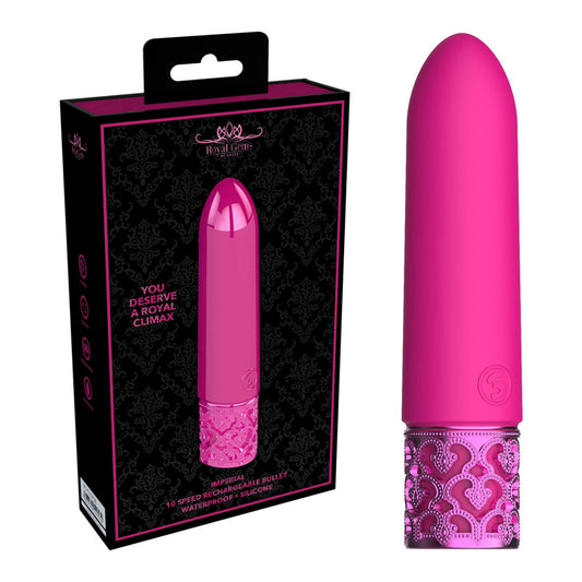 Royal Gems Imperial Silicone Rechargeable Bullet Pink 10 Cm Usb Rechargeable Bullet