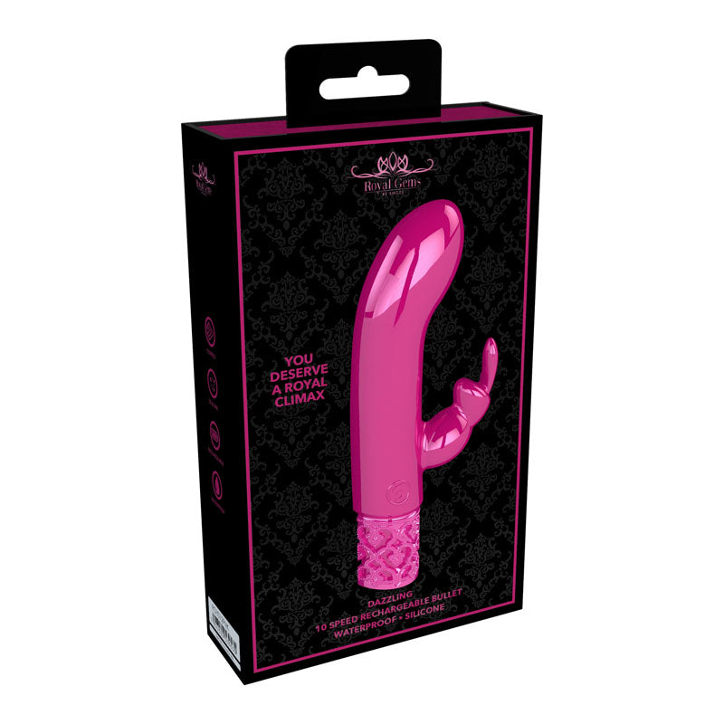 Royal Gems Dazzling Silicone Rechargeable Bullet Pink 12 Cm Usb Rechargeable Bullet
