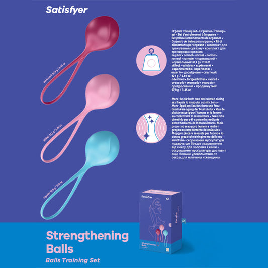 Satisfyer Strengthening Balls Coloured Weighted Kegel Balls Set Of 3