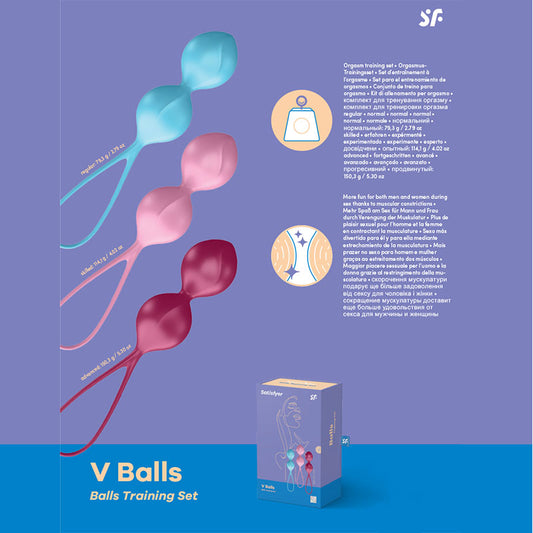 Satisfyer V Balls Coloured Weighted Kegel Balls Set Of 3