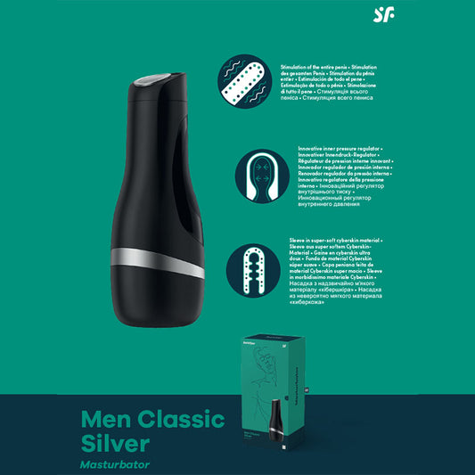 Satisfyer Men Classic Black/Silver Stroker