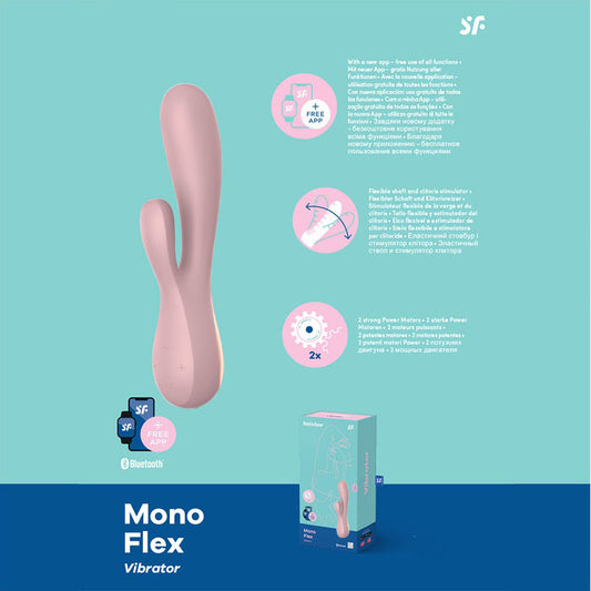 Satisfyer Mono Flex Mauve App Controlled Usb Rechargeable Rabbit Vibrator