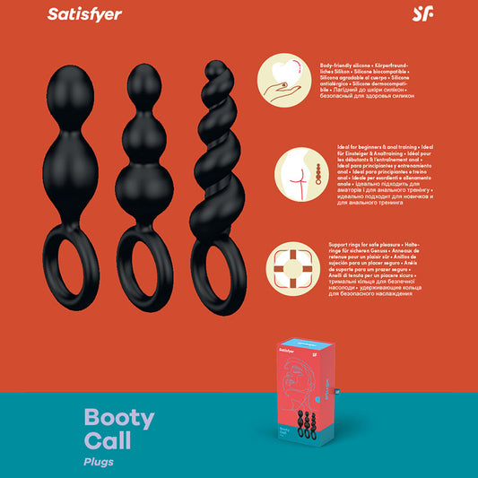 Satisfyer Booty Call Black Butt Plugs Set Of 3