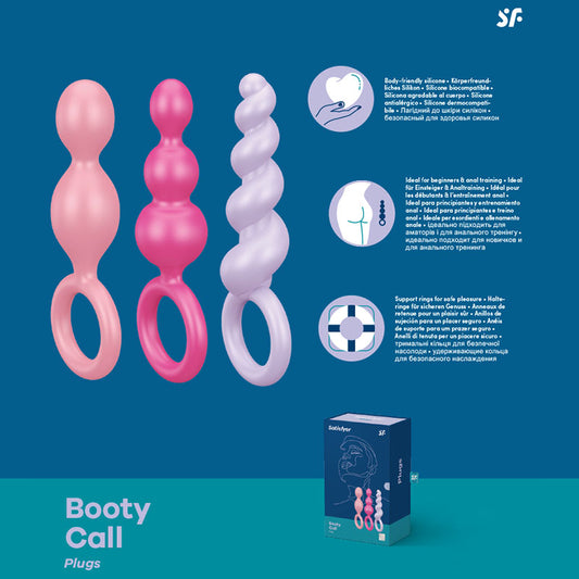 Satisfyer Booty Call Coloured Butt Plugs Set Of 3