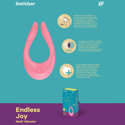 Satisfyer Endless Joy Pink Usb Rechargeable Couples Stimulator