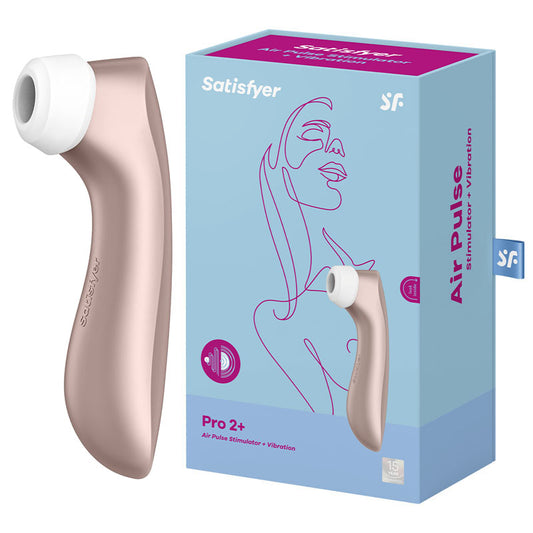Satisfyer Pro 2+ Rose Gold Rose Gold Touch Free Usb Rechargeable Clitoral Stimulator With Vibration