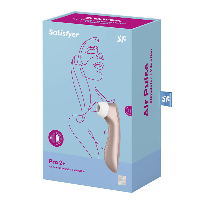 Satisfyer Pro 2+ Rose Gold Rose Gold Touch Free Usb Rechargeable Clitoral Stimulator With Vibration
