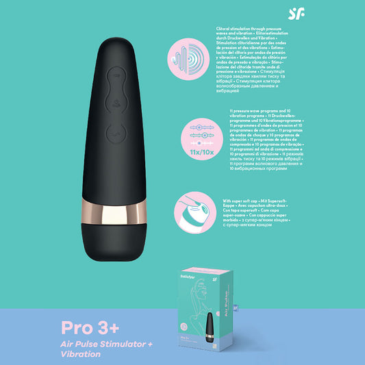 Satisfyer Pro 3+ Touch Free Usb Rechargeable Clitoral Stimulator With Vibration