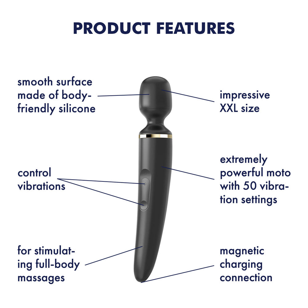 Satisfyer Wand Er Woman Black Usb Rechargeable Massager Wand