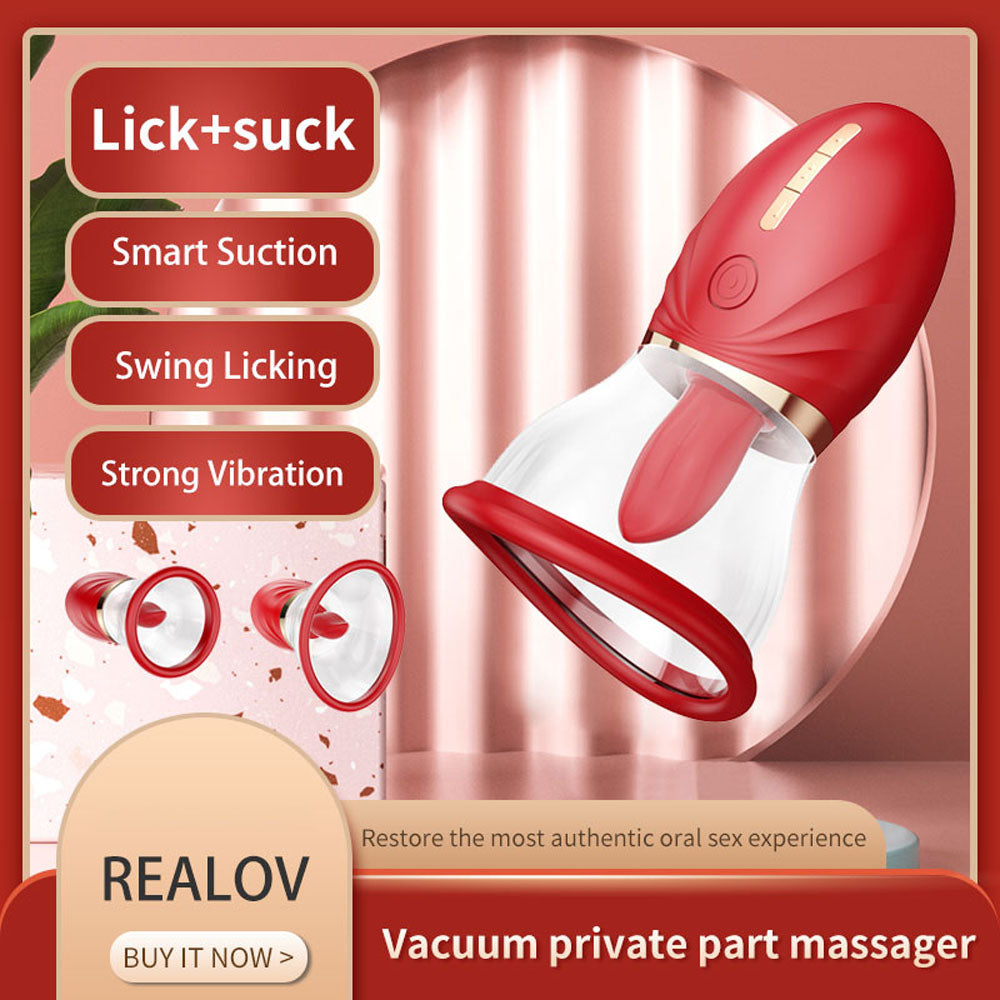 Luv Pump Adoramor Red Usb Rechargeable Licking & Sucking Ladies Pump