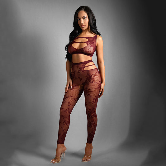Sheer Fantasy Undivided Attention 1 Size Burgundy One Size