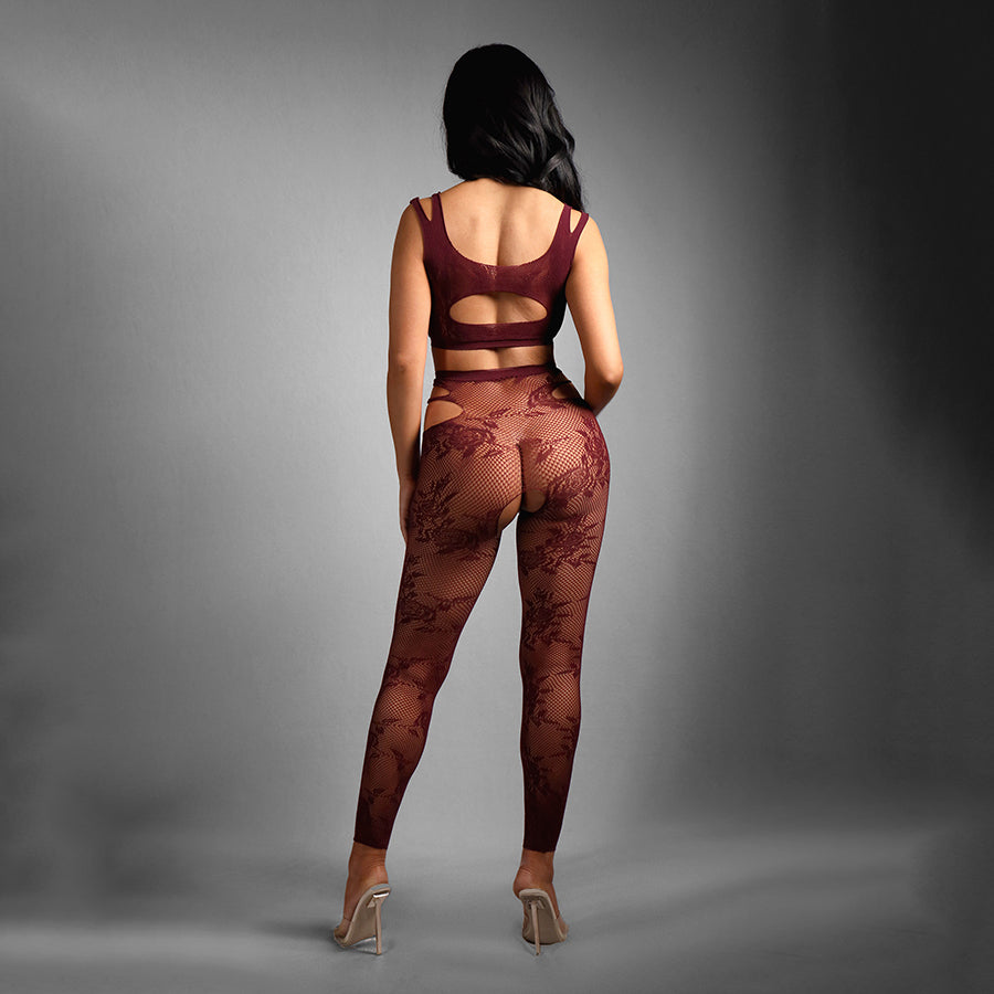 Sheer Fantasy Undivided Attention 1 Size Burgundy One Size