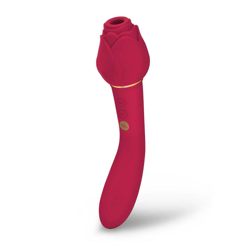 Secret Kisses Rosegasm Twosome Rose Red 20.3 Cm Air Pulsation Stimulator & Vibrator