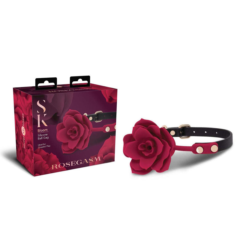 Secret Kisses Rosegasm Bloom Silicone Gag Rose Red Mouth Restraint