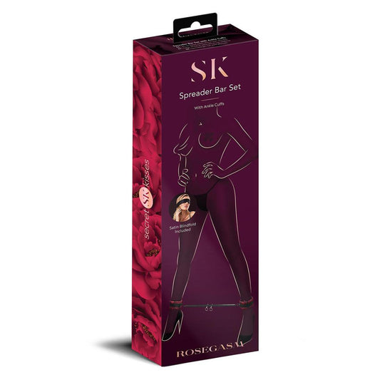 Secret Kisses Rosegasm Spreader Bar Set Black Metal Spreader Bar With Ankle Cuffs