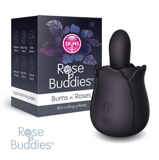 Skins Rose Buddies The Bums N Roses Black Usb Rechargeable Anal Rimming Stimulator