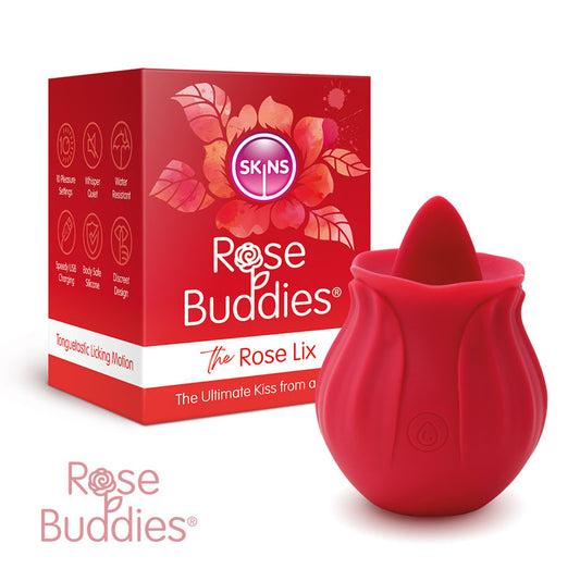Skins Rose Buddies The Rose Lix Red Usb Rechargeable Flicking Rose Stimulator