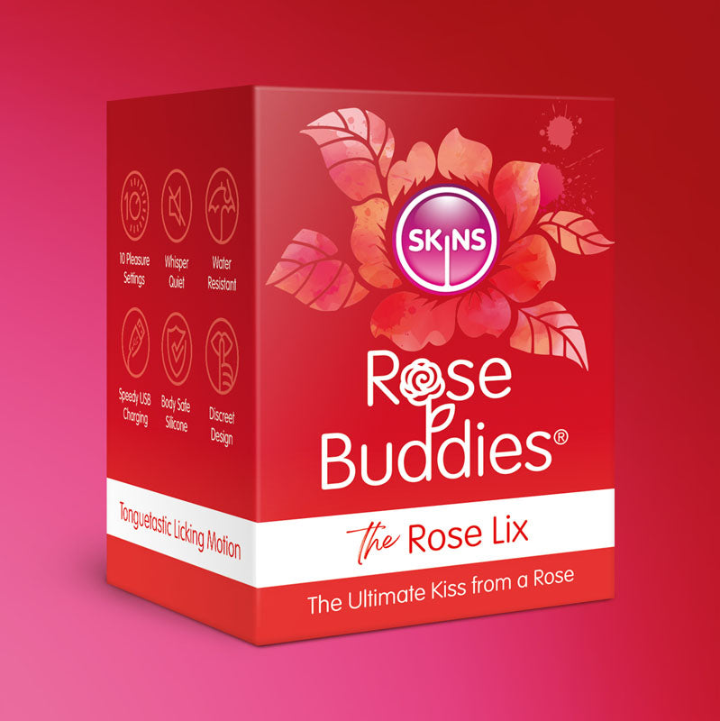 Skins Rose Buddies The Rose Lix Red Usb Rechargeable Flicking Rose Stimulator